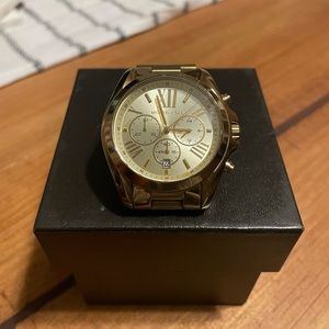 Authentic Michael Kors Bradshaw gold-tone stainless steel watch